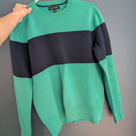 Banana Republic Other - Men's Banana Republic Green & Navy Crewneck Sweater